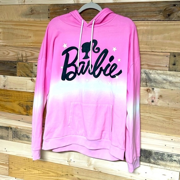 Barbie size XL ombré pink and white hoodie sweatshirt - Picture 1 of 6